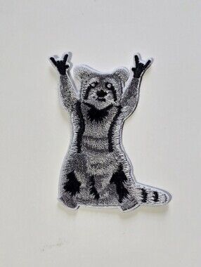 🦝 Horns Up Trash Panda Embroidered Patch